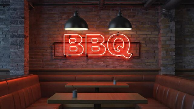 BBQ sign at a restaurant.