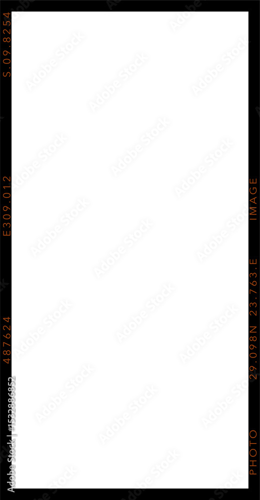 Aufkleber flat slate-blue rectangle is showing orange border and coordinate labels on transparent background