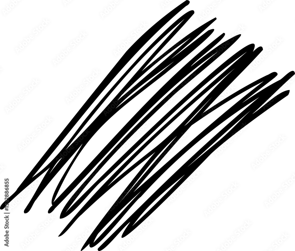 Aufkleber vector abstract scribble is forming overlapping black hand-drawn strokes on transparent background