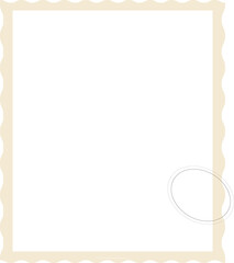 Obraz premium Flat design scalloped beige border featuring black circles transparent background, copy space