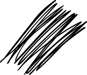 Vector abstract scribble is forming overlapping black hand-drawn strokes on transparent background