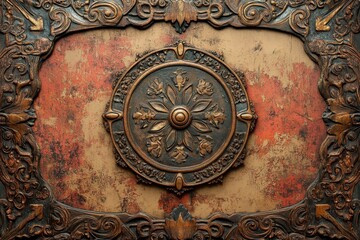 Intricate grunge background featuring realistic oriental ornaments and textured designs for artistic decor
