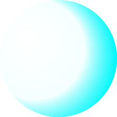 Geometric cyan disc with off-center ring being displayed on transparent background in flat design