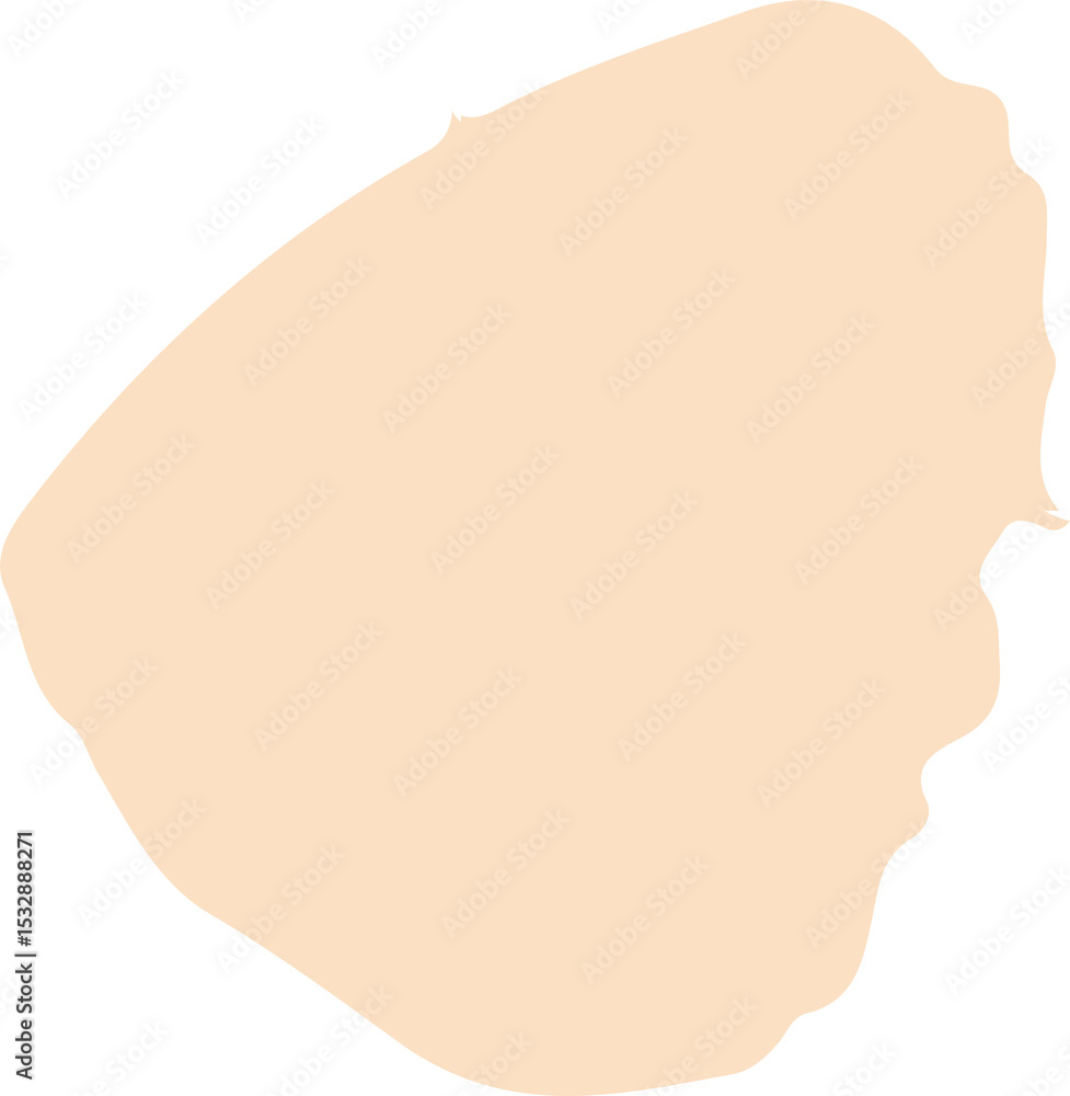 Poster abstract pale beige shape floating on transparent background in flat design with smooth wavy edges