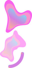 Flat design showing three layered organic shapes in pastel gradient on transparent background