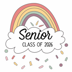 Rainbow senior class of 2026 design element