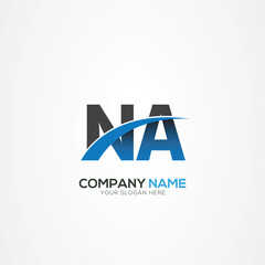 NA AN Letter Logo Design with a Creative Cut Creative logo design