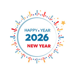 Happy new year 2026 design element festive celebration