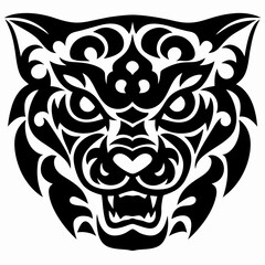 Fototapeta premium Tribal Tattoo Style Leopard Head Design