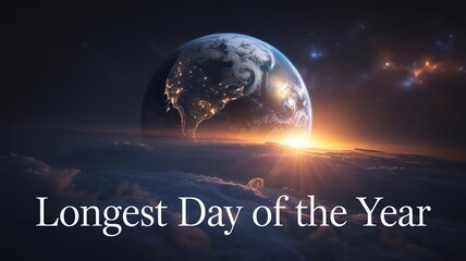 Earth rotation marks solstice with sunrise seen from outer space.