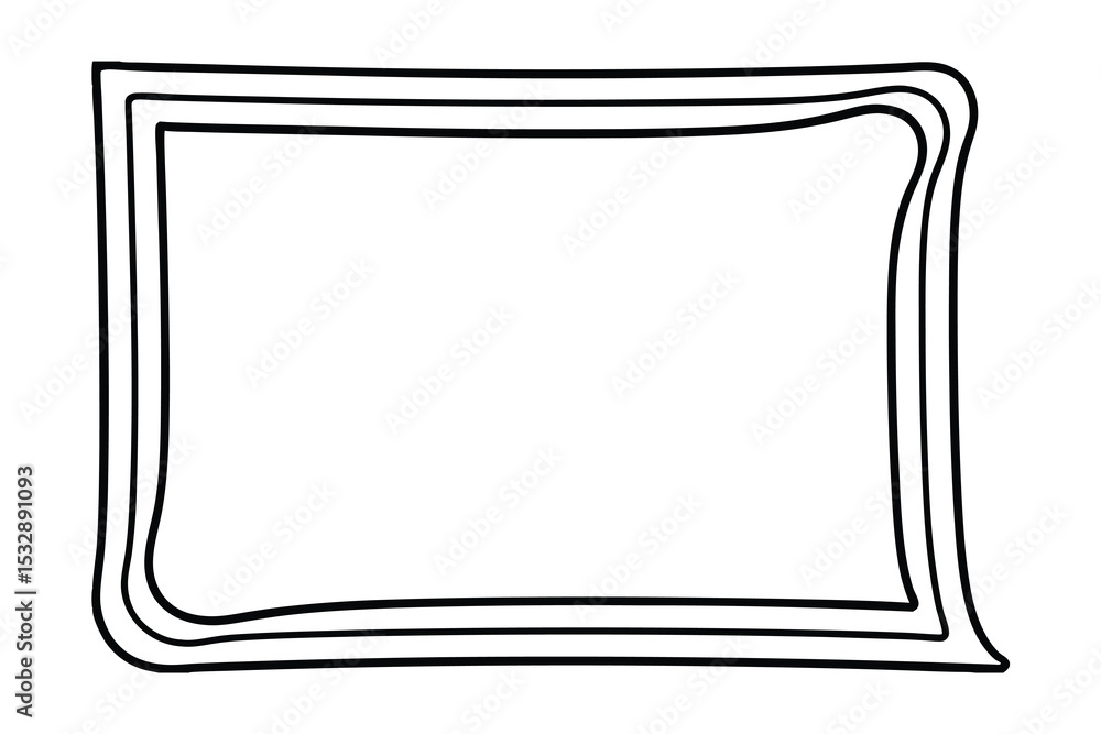Poster simple black line art frame border design element