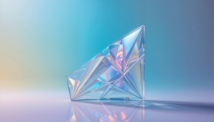 abstract background with a colorful piece of glass in triangular shape