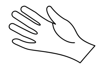 Simple line art drawing of an open hand gesture