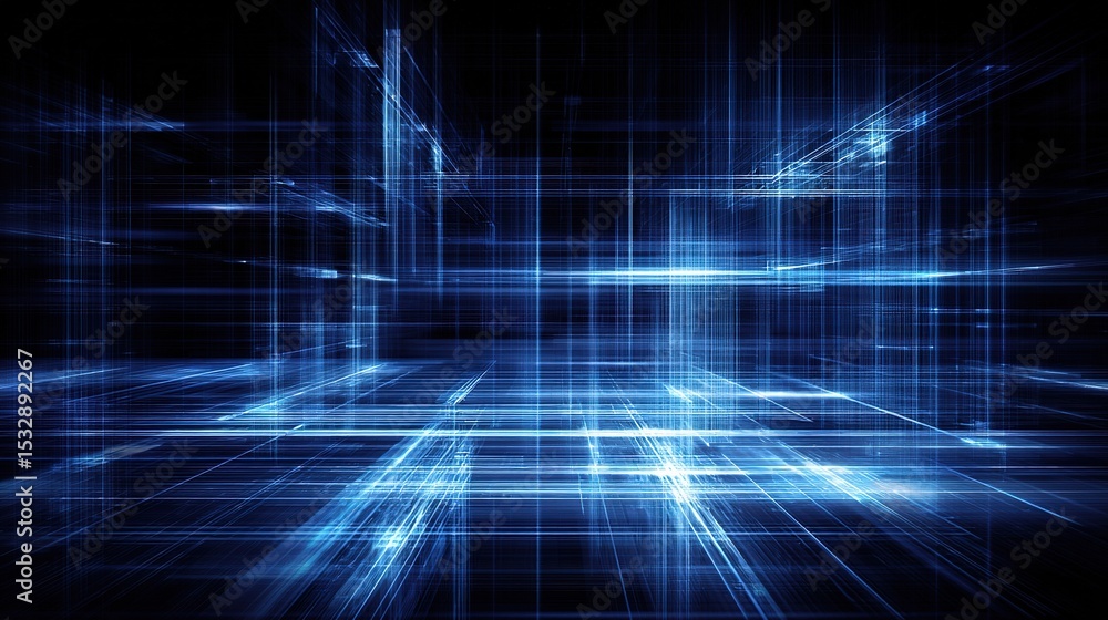 Poster abstract digital blueprint background with glowing lines and patterns