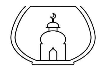 Mosque line art simple islamic design ramadan eid