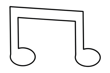 Simple line art eighth note music note icon design