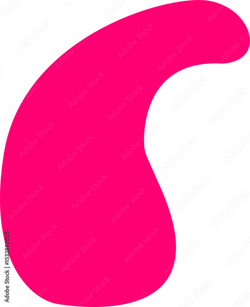 Poster abstract amorphous fuchsia blob is floating on transparent background in flat design