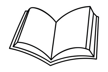 Open book line art illustration simple design