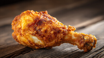 High-Resolution Chicken Leg with Rustic Texture and Lighting