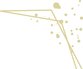 Vector art abstract graphic is featuring yellow lines crossing amid dots on transparent backdrop