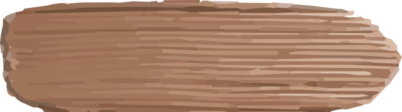 Fototapeta Wooden plank is showing irregular jagged edges and horizontal wood grain, transparent background