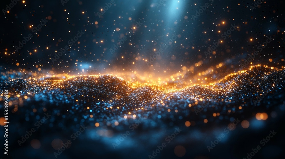 Poster abstract glowing particles background design