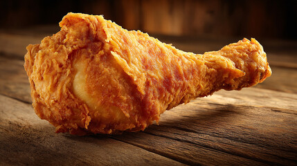 High-Resolution Chicken Leg with Rustic Texture and Lighting