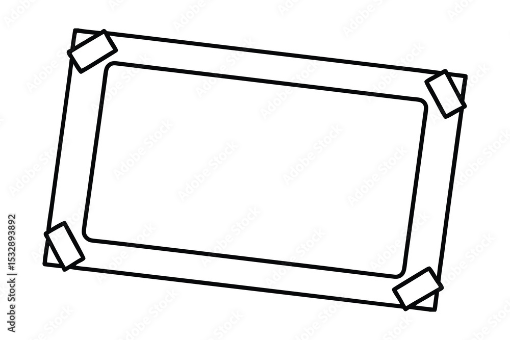 Aufkleber simple rectangular frame with corner adhesive mounts design