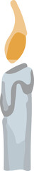 Disposable lighter is featuring curved flame above ignition in flat style, transparent backdrop