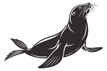 seal sihouette black vector