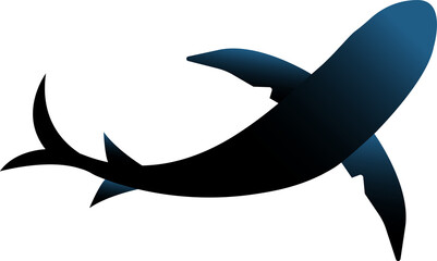 Abstract fish tail merging into airplane fuselage is showing flat design, transparent background