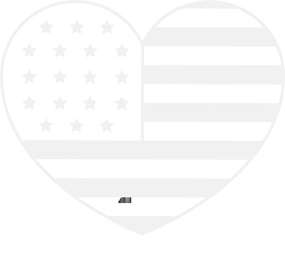 Naklejki Flat graphic is showing US flag heart icon with stars, stripes, transparent background, copy space