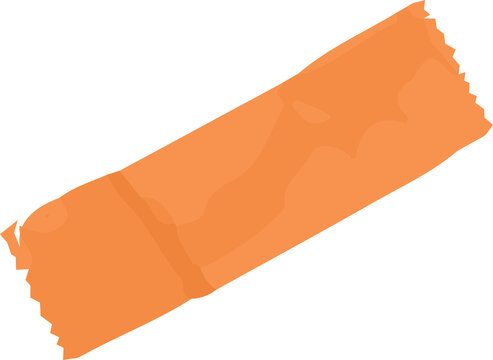 showing torn orange tape curling with jagged edges in flat design over transparent background