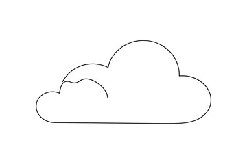 Simple line art drawing of a fluffy cloud