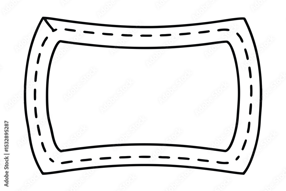 Poster simple curved line-art frame border design element