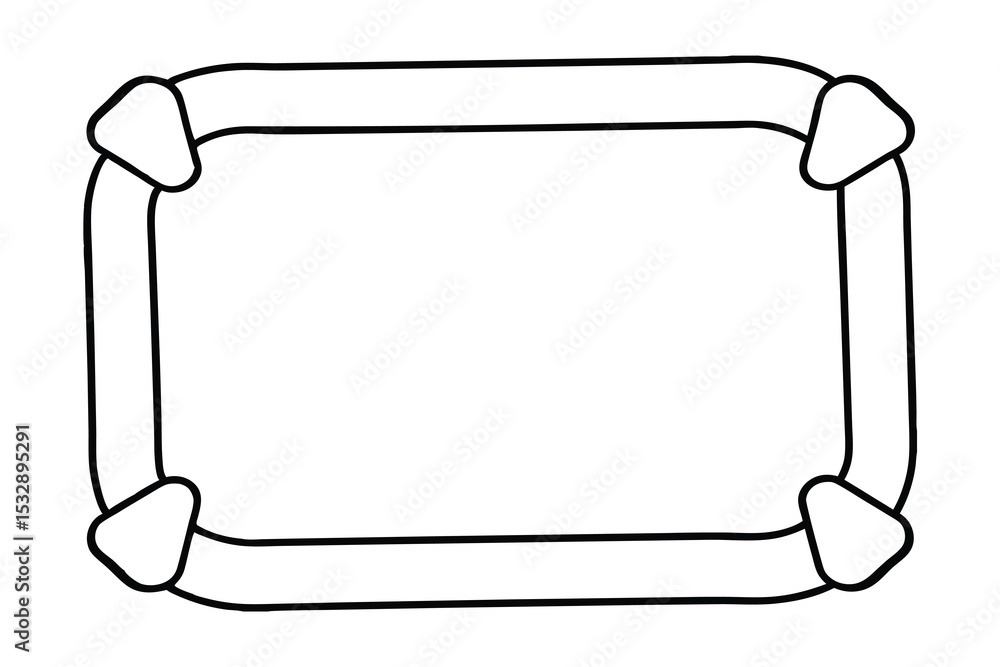 Poster simple black line art rectangular frame border design element