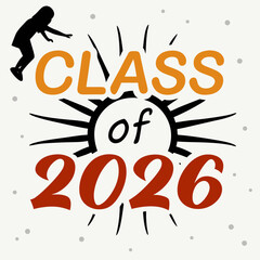 Class of 2026 graduation design girl silhouette
