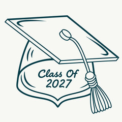 Graduation cap class of 2027 design element