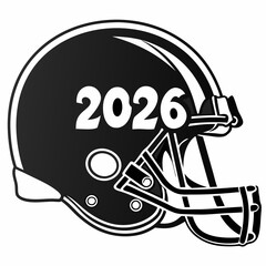 Black and white football helmet 2026 new year