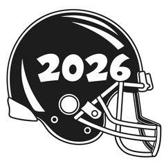 2026 football helmet new year graphic design
