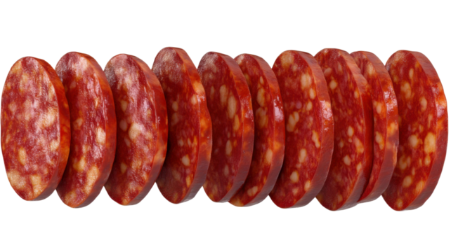 Delicious smoked sausage with natural casing isolated on white background
