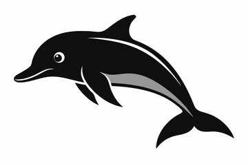 porpoise sihouette black vector