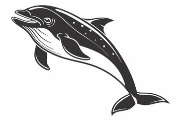 porpoise sihouette black vector