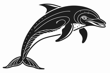 porpoise sihouette black vector