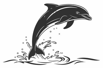 porpoise sihouette black vector