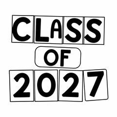 Class of 2027 graduation design element transparent png