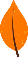 Gardinen Flat design orange autumn leaf is floating on transparent background with yellow speckles © vectorfusionart