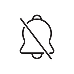 Mute Notification Icon Minimalist Line Design