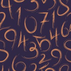 Hand-Drawn Number Pattern – Seamless Abstract Digits Design