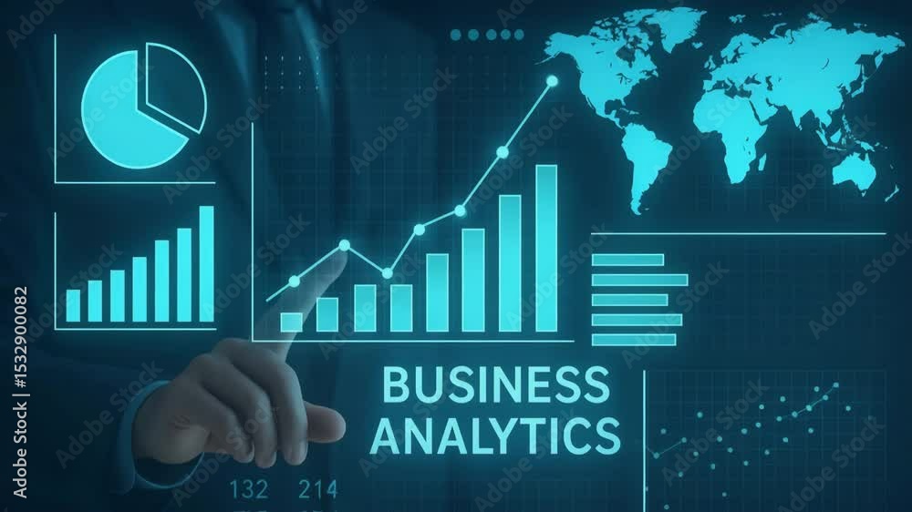 Aufkleber a professional business analyst uses data visualization tools to enhance decision-making. graphs and